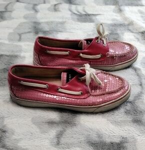 Sperry Top Sider Women's Pink Sequin Shoes   Size 8M